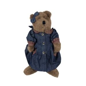 The Boyds Collection J.B. Bean Series 7" Girl Teddy Bear Denim Dress 1985-95